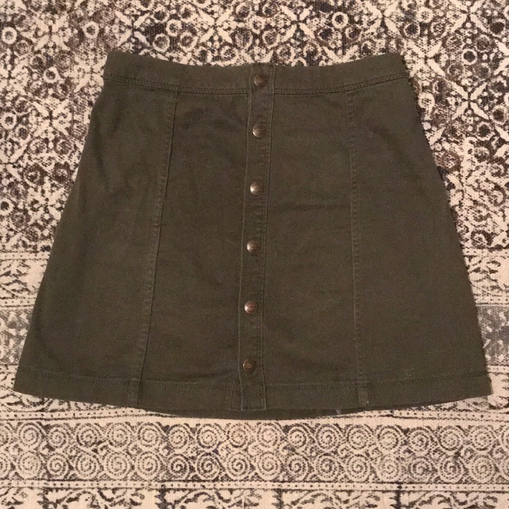 Hunter Green Button up Hollister Skirt
